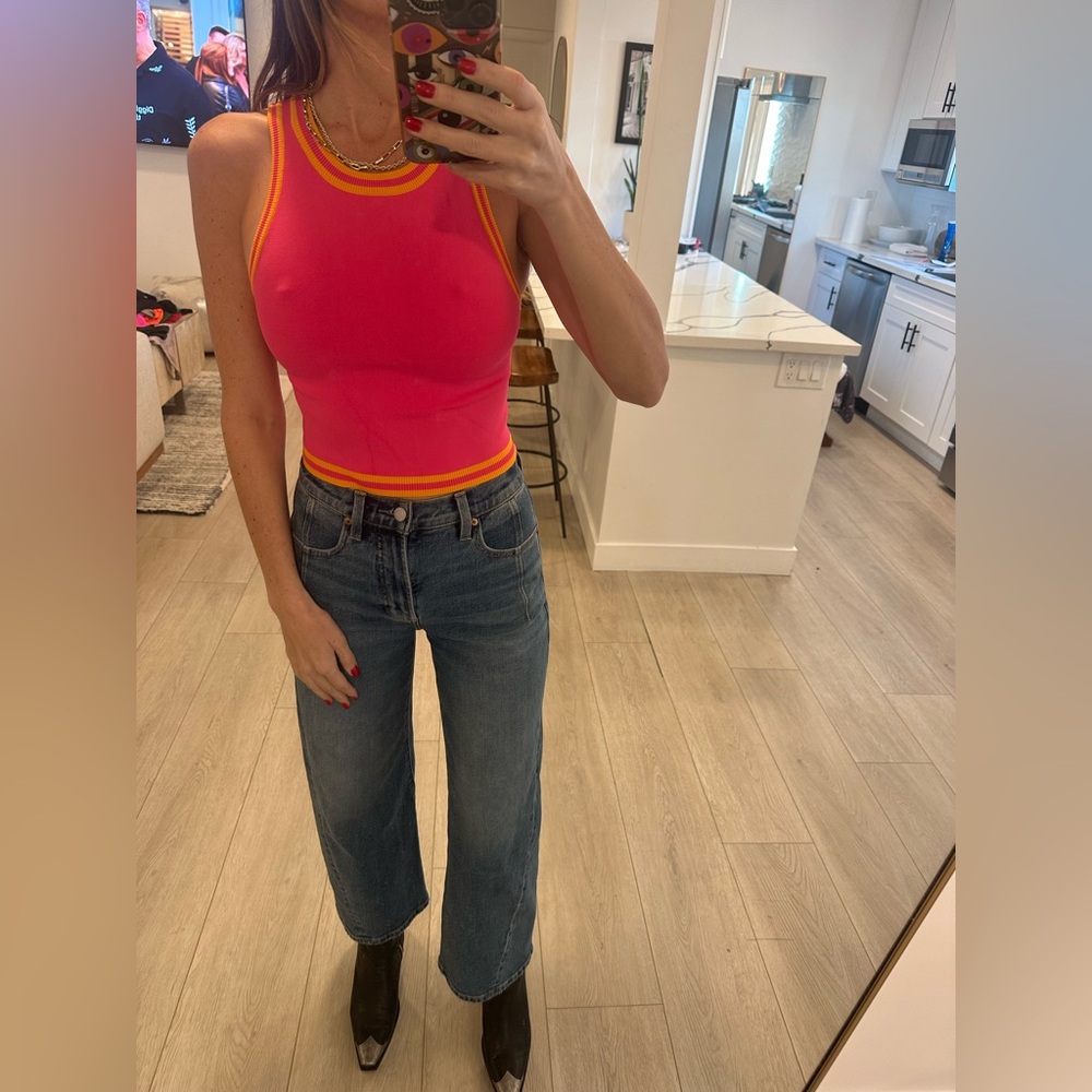 Alice and Olivia pink and orange tank top